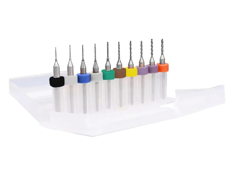 Set 10 micro burghie PCB din otel tungsten 0.3-1.2 mm, pentru CNC, gravura, placi de circuit si curatare orificii fine [1]