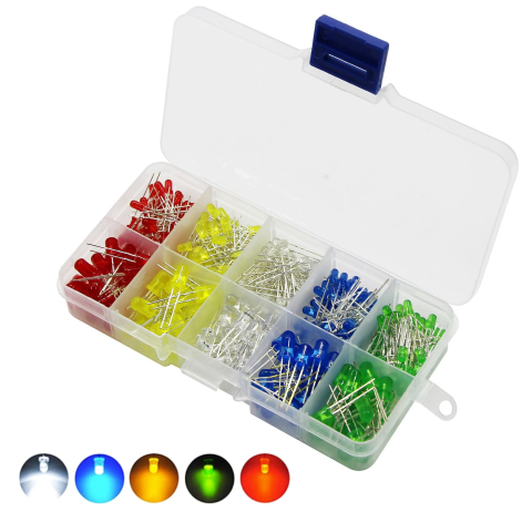 Accesorii si componente pentru Arduino - Set 300 leduri asortate 3 si 5mm 3V