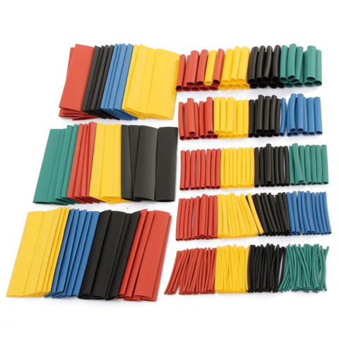 Set 328 piese tub termocontractabil (shrink tube), 8 marimi, 5 culori, rezistente la foc, contractie 2 la 1 [0]