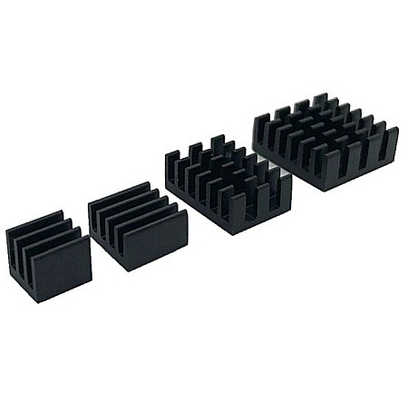 Set 4 radiatoare aluminiu negre imprimanta 3D, Raspberry Pi 4 cu adeziv termic