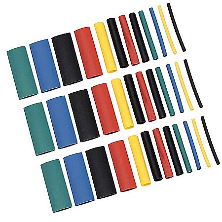 Cabluri si conectori - Set 530 piese tub termocontractabil 5 culori, lungime 45mm, diverse diametre