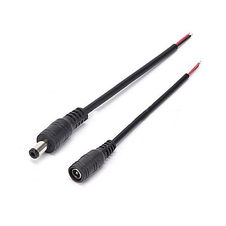 Cabluri si conectori - Set cablu conectare cu mufe DC mama-tata 5.5*2.1mm, lungime 15.5cm