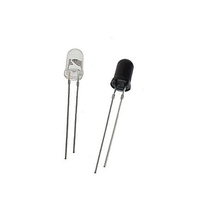 Set 2 diode, emițător–receptor infraroșu de 5 mm, LED IR F5 [1]