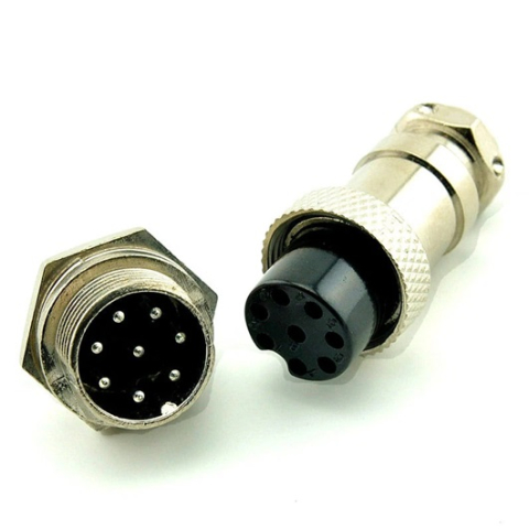 Conectori, mufe si blocuri terminale - Set mufa mama-tata 8 Pini 16mm GX16-8
