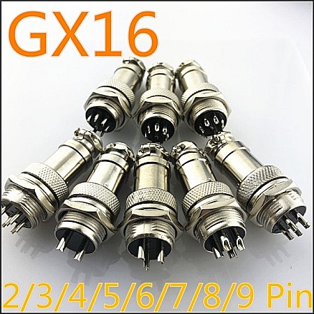 Cabluri si conectori - Set mufa mama-tata 8 Pini 16mm GX16-8