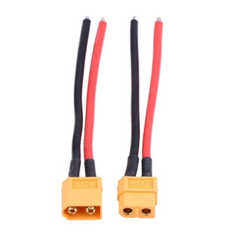 Cabluri si adaptoare - Set mufa XT60 mama-tata cu cablu siliconic 14AWG, 10cm