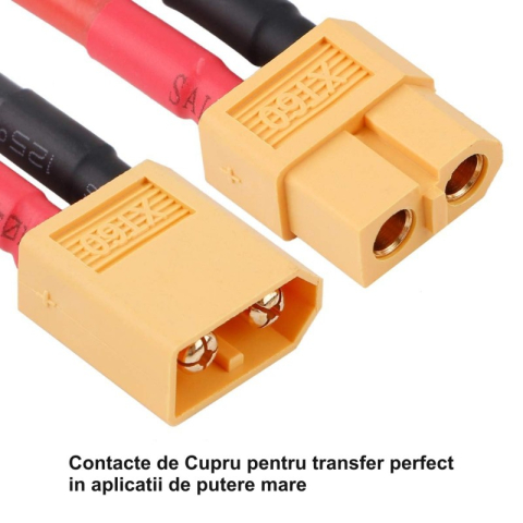 Set conectori mufa XT60 mama-tata cu cablu 10 cm 12AWG [1]