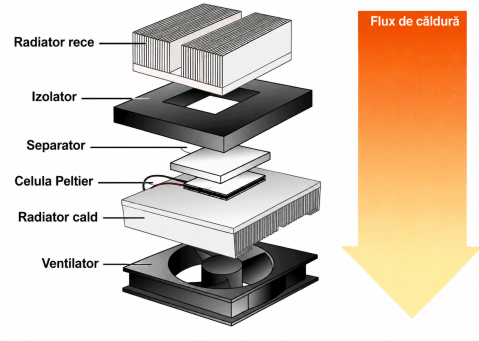 Sistem ventilatie cald/rece cu Peltier TEC1-12709, kit racire termoelectrica 12V 9A [3]
