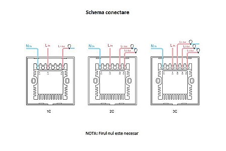 Sonoff T3EU3C-TX Touch Wifi & RF -intrerupator cu 3 canale negru [1]