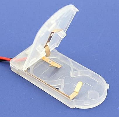 Suport transparent carcasa baterii 2 x CR2032 cu buton