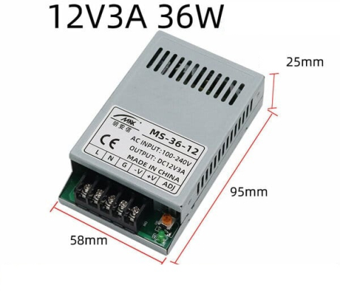 Sursa de alimentare in comutatie 12VDC, 3A, 36W, intrare 100-240VAC, format ultra-slim [1]