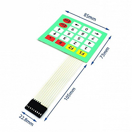 Module atasabile Arduino - Tastatura flexibila 4x5 cu conector pin mama