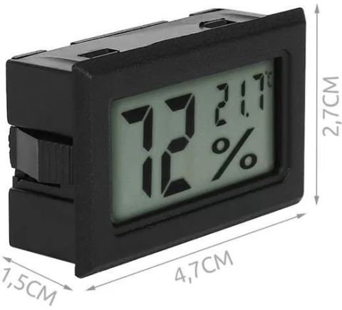 Termometru si higrometru digital cu ecran LCD, negru [3]