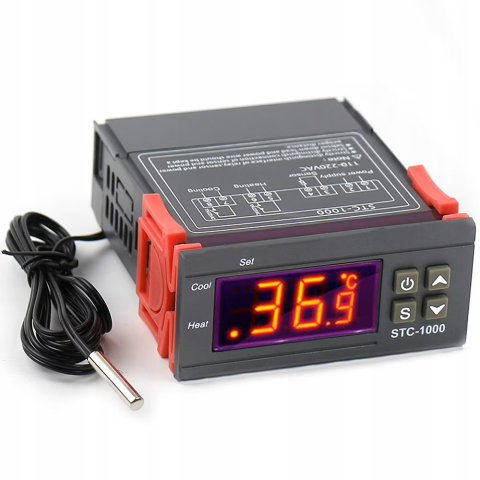 Termostate - Termostat digital STC-1000 110-220V, control temperatura incalzire si racire, sonda NTC 10K 1m