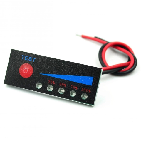 Incarcare, descarcare si afisare - Tester Acumulator Litiu 3S - indicator LED 10.5V-12.6V, consum redus, precizie maxima