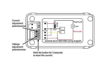 Tester multifuncțional DC KWS-DC200-100A, contor energie, masurare tensiune, amperaj [1]