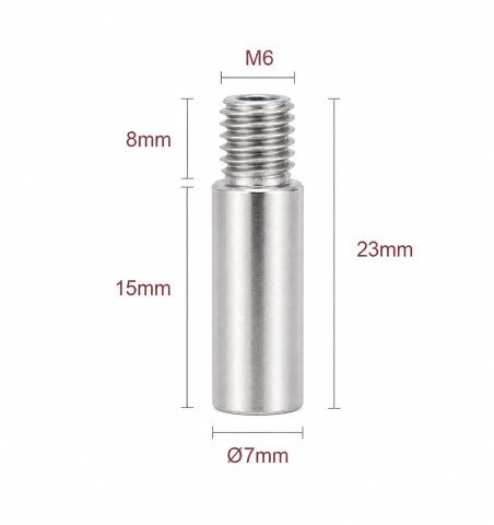 Tija filetata M6x23mm hotend, cu tub PTFE, filament 1.75mm [3]
