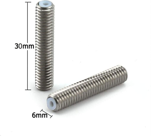 Tija filetata M6x30mm pentru hotend, cu tub PTFE, filament 1.75mm [2]