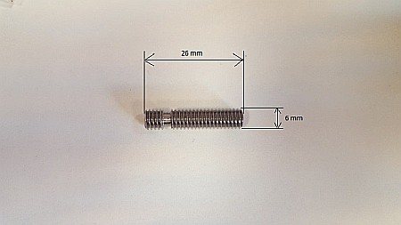 Componente imprimante 3D - Tija filetata V5 pt. hotend cu tub teflon la int M6x26 imprimanta 3D