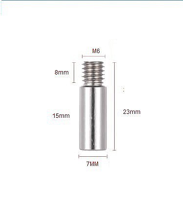 Tija inox M6 cu teflon la interior, imprimanta 3D