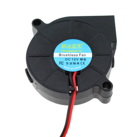 Piese electrice si electronice - Ventilator turbina brushless 5015 DC 12V 50x50x15mm, 2 pini​​​​​​​, pentru imprimanta 3D