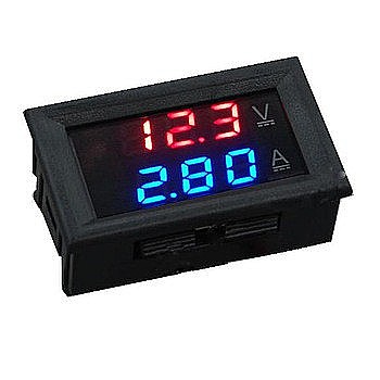 Voltmetru si ampermetru digital 0-100V DC, 10A, display LED [1]