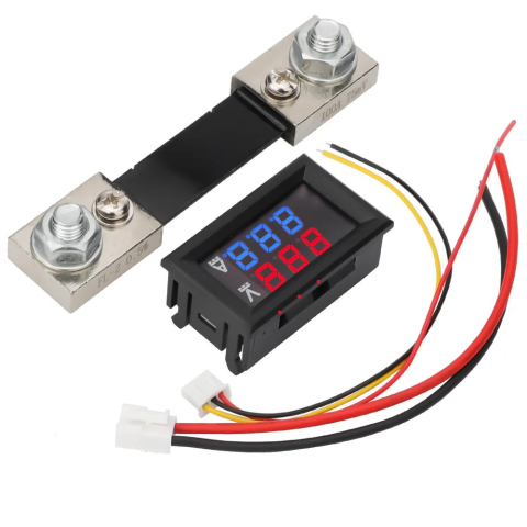 Scule si aparate de masura - Voltmetru si ampermetru digital DC 0-100V 100A, display LED, shunt extern 100A
