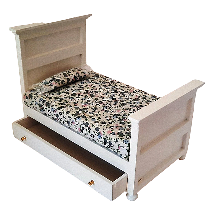 Dormitor DeLuxe set 2 piese din lemn alb - miniatura casute de papusi [2]