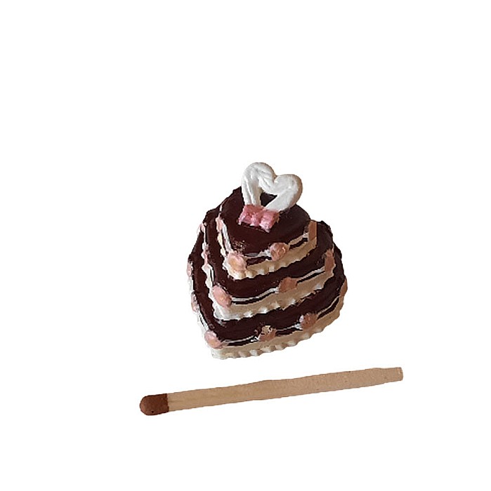 Tort Nuntă in forma de inima cu 3 etaje -miniatura casuta papusi [1]