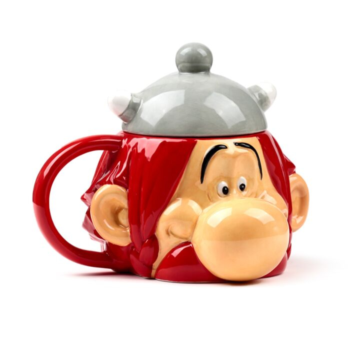 Cană ceramică 3D cu capac in forma de  cap de Obelix [1]