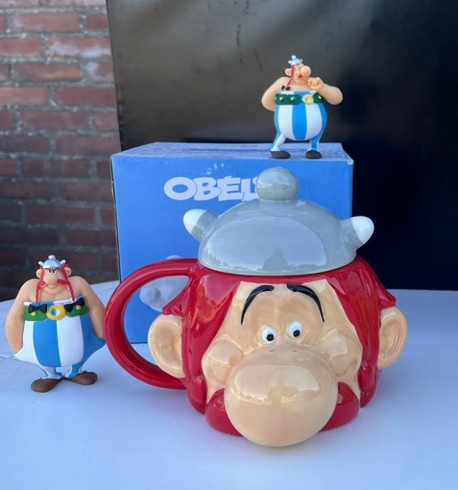 Cană ceramică 3D cu capac in forma de  cap de Obelix [3]