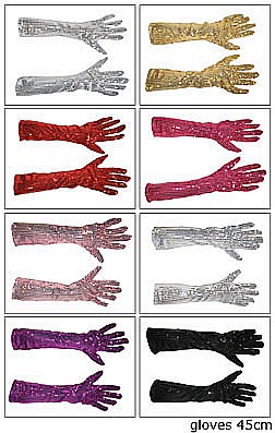 Manusi lungi 45 cm cu paiete - Cod 60143 [1]
