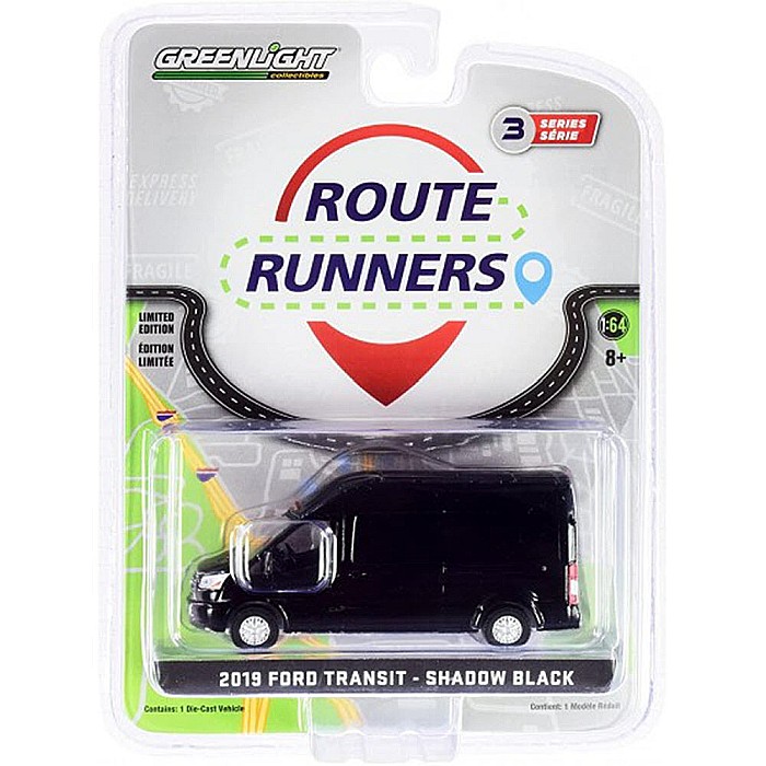 Macheta Ford Transit shadow black 2015, Route Runners – Seria 3, scara 1:64 Greenlight [2]