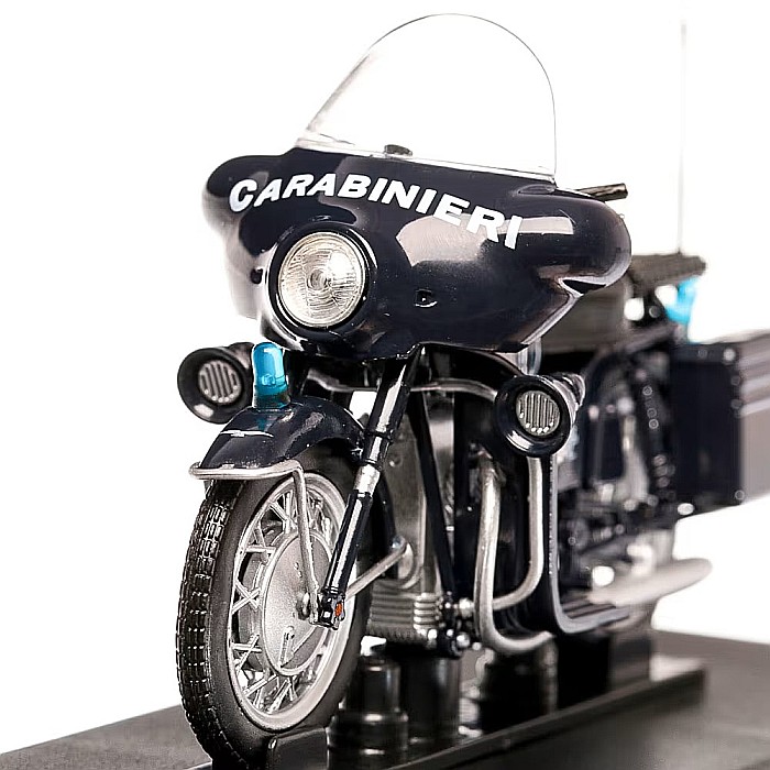Macheta motocicleta Guzzi 750 V7 carabinieri albastra 1966, scara 1:24, Atlas [5]