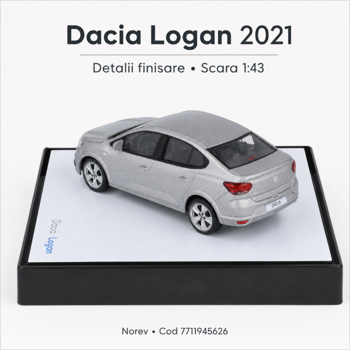 Macheta auto Dacia Logan 2021 Moonstone Grey, 1:43, Norev, cod 7711945626 [4]