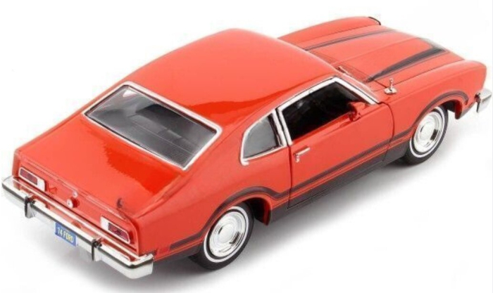Macheta Auto Ford Maverick Grabber 1974 – Portocaliu cu Dungi Negre, Scara 1:24 Motormax [4]