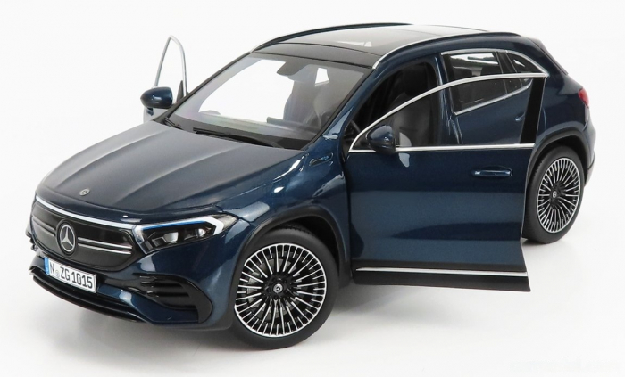 Macheta auto Mercedes-Benz EQB (X243) Denim Blue 2021 scara 1/18 [2]