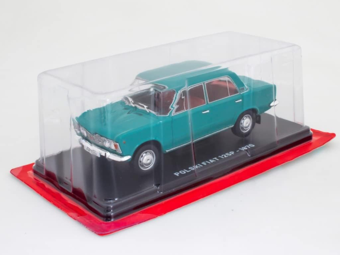 Macheta Auto Polski Fiat 125p 1970 Vernil – Scara 1:24, Blister cu Postament [3]