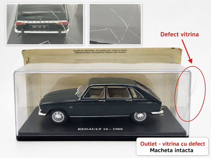 Macheta Auto Renault 16 1966 Negru – Scara 1:24, (Vitrina Plexiglas Crapata) Outlet 2 [6]