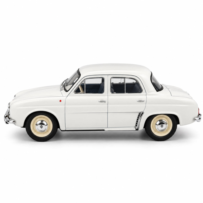 Macheta Auto Renault Dauphine 1961 Alba, Scara 1:24, cu Postament Inscriptionat si Vitrina Plexiglas Premium [5]