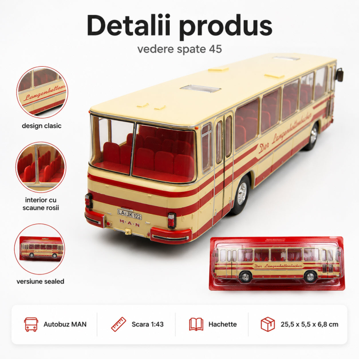 Macheta autobuz MAN Der Langenhettenbacher, scara 1:43, Hachette [4]