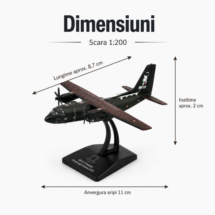 Macheta avion Alenia MC-27J Praetorian Airshow 2016, scara 1:200, Atlas, cu suport si blister [2]