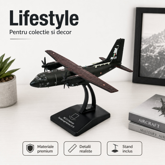 Macheta avion Alenia MC-27J Praetorian Airshow 2016, scara 1:200, Atlas, cu suport si blister [4]