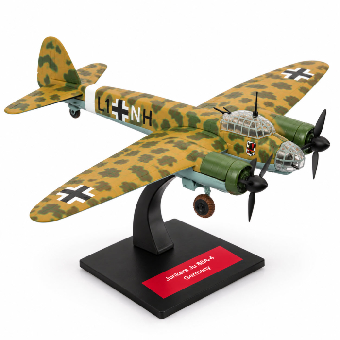 Macheta Avion Bombardier Junkers Ju 88A-4 Germania WWII, Scara 1:144, Metalica, cu Suport, Colectia Altaya [7]