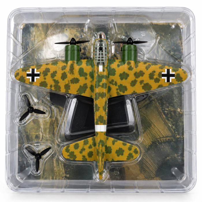 Macheta Avion Bombardier Junkers Ju 88A-4 Germania WWII, Scara 1:144, Metalica, cu Suport, Colectia Altaya [8]