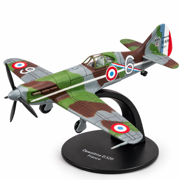 Macheta Avion de Vanatoare Dewoitine D.520 N277 Pierre Le Gloan Franta 1940, Scara 1:72, Metalica, cu Suport, Altaya [2]