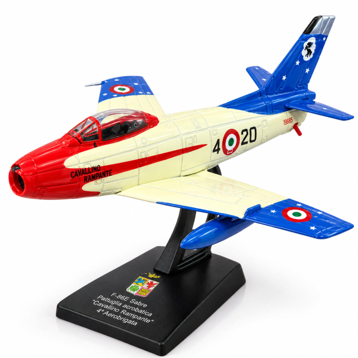 Macheta Avion de Vanatoare F-86E Sabre "Cavallino Rampante" Italia, Scara 1:72, Metalica, cu Suport, Altaya [2]