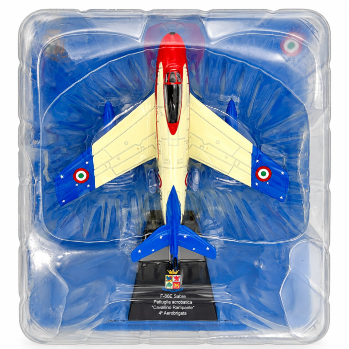 Macheta Avion de Vanatoare F-86E Sabre "Cavallino Rampante" Italia, Scara 1:72, Metalica, cu Suport, Altaya [9]