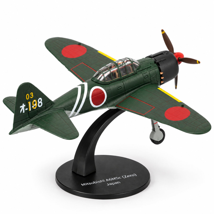 Macheta Avion de Vanatoare Mitsubishi A6M5c Type 52 Zero WWII Japonia, Scara 1:72, Metalica, cu Suport, Altaya [6]