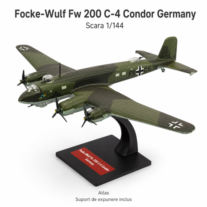 Macheta avion Focke-Wulf Fw 200 C-4 Condor Germany, scara 1:144, Atlas, cu suport si blister [1]
